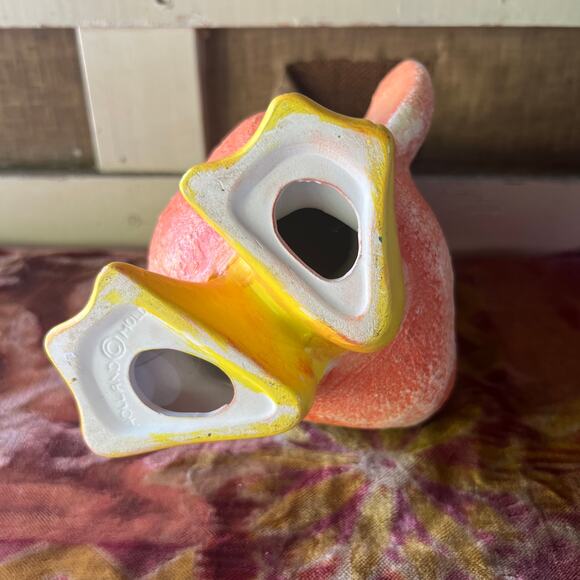 Vintage Holland Mold Company Quirky Tangerine Texture Duck Statue Figurine HOMCO - Picture 9 of 10